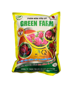Phân bón hữu cơ hoa hồng và cây kiểng giúp cải tạo đất tăng đậu hoa - Green Farm - Gói 1kg