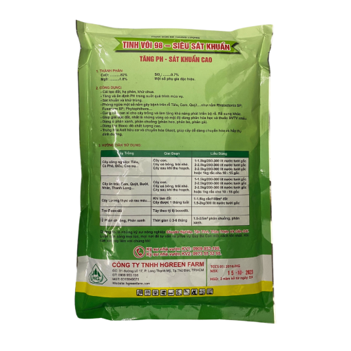 Tinh vôi siêu sát khuẩn 98% - Gói 1kg