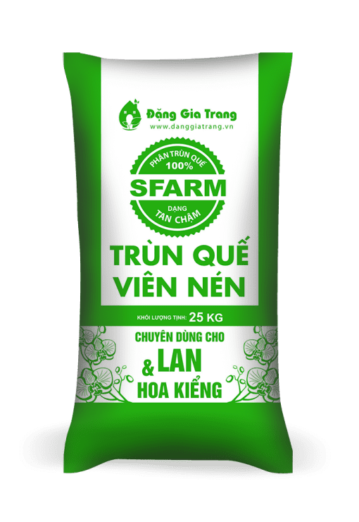 Phân trùn quế viên nén SFARM cho lan – Tan chậm, bền dinh dưỡng, hạn chế nấm bệnh
