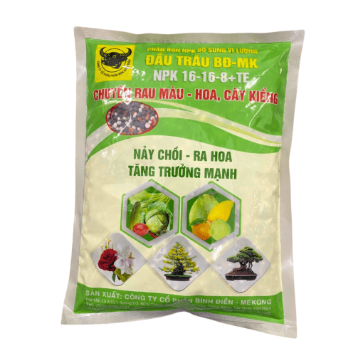 Phân bón đầu trâu NPK 16-16-8+TE (1kg) - Tăng trưởng mạnh, ra hoa và đậu trái cho cây trồng