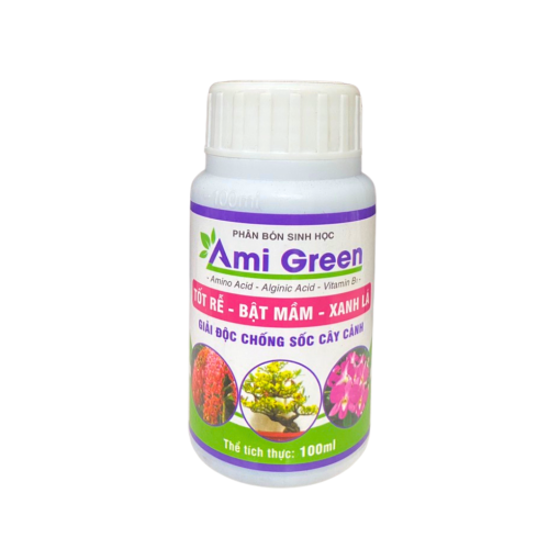 Phân bón sinh học Ami Green (100ml) – Tốt rễ, bật mầm, xanh lá, giải độc cho hoa