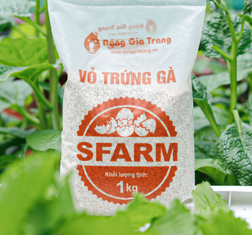 Vỏ trứng gà SFARM (1kg) - Cải tạo đất, bổ sung Canxi, cho cây con, rau màu