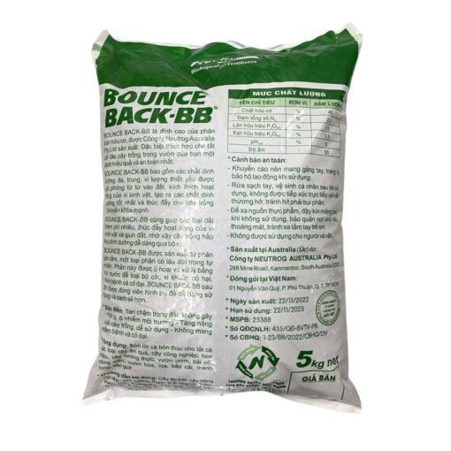 Phân hữu cơ Úc BOUNCE BACK - Phân hữu cơ đậm đặc dạng viên, đầy đủ dưỡng chất, dễ sử dụng