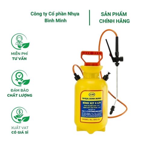 Bình xịt (phun) chuyên dụng Bình Minh (5 lít) – Phun thuốc, tưới cây, xịt côn trùng đa năng