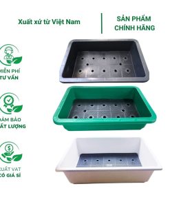 Chậu trồng rau hình chữ nhật 63x41x16cm - Nhựa PP bền màu, thoát nước tốt