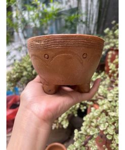 Chậu gốm Bàu Trúc, chậu gốm Chăm size miệng 10-14cm có chân đẹp mắt