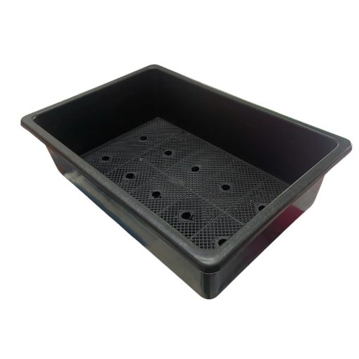 Chậu trồng rau chữ nhật 64x44x21cm (màu đen) - Thích hợp trồng rau sạch tại nhà, có lưới thoát nước