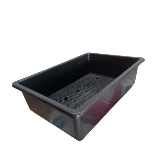 Chậu trồng rau chữ nhật 64x44x21cm (màu đen) - Thích hợp trồng rau sạch tại nhà, có lưới thoát nước