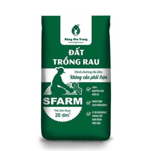 Đất trồng rau SFARM chuyên dùng cho rau ăn lá và rau ăn củ - quả (Bao 20dm3 ~ 8-9kg)
