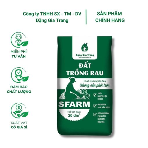 Đất trồng rau SFARM chuyên dùng cho rau ăn lá và rau ăn củ - quả (Bao 20dm3 ~ 8-9kg)
