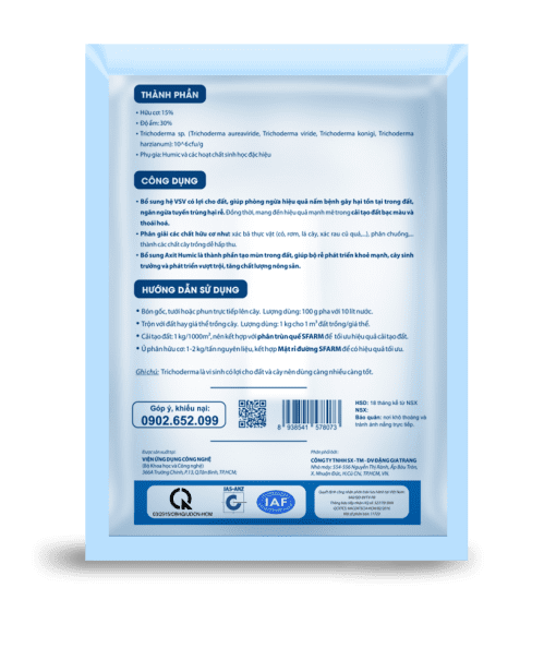 Trichoderma Plus SFARM (500 gram) – Nấm đối kháng, cải tạo đất hiệu quả
