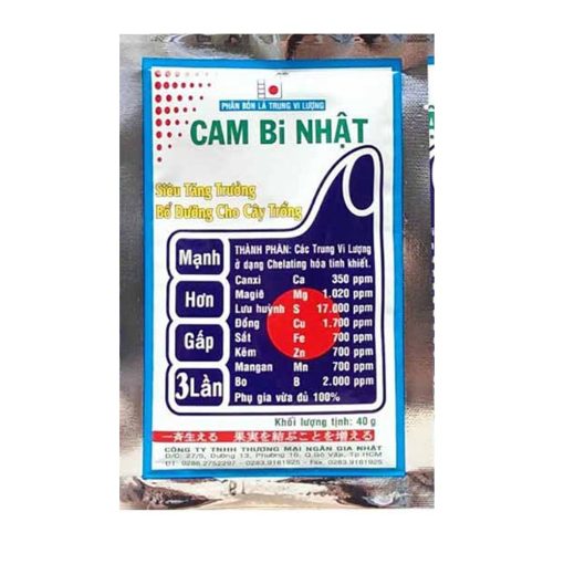 Phân bón vi lượng CAM Bi Nhật Bản - Tăng tỷ lệ đậu trái, lớn nhanh - Gói 40 gram