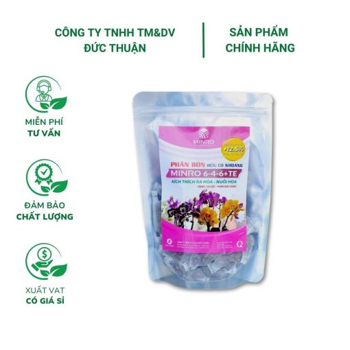 Phân hữu cơ khoáng MINRO 6-4-6+TE (450g) – Kích ra hoa, giúp hoa lan và bonsai nở đẹp, bền màu