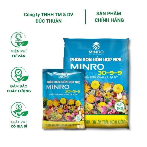Phân NPK MINRO 30-9-9 - Phân bón hỗn hợp phát triển thân cành lá, bộ rễ