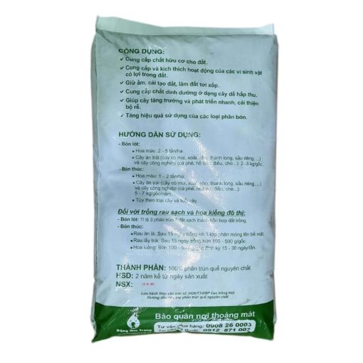 Phân trùn quế cao cấp Sfarm đã qua xử lý- Chuyên bón cho rau sạch, kiểng lá và hoa hồng