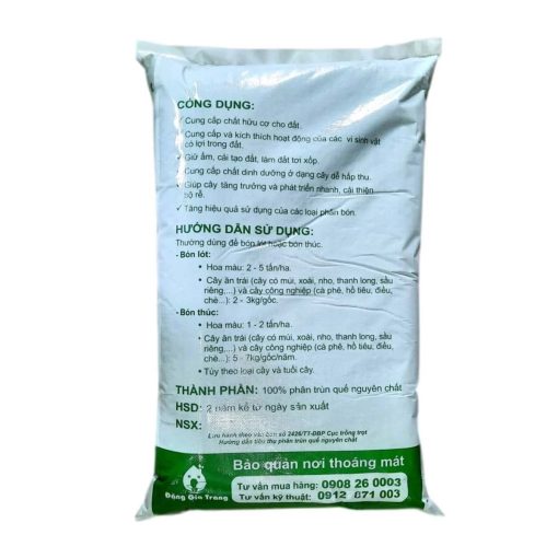 Phân trùn quế cao cấp Sfarm đã qua xử lý- Chuyên bón cho rau sạch, kiểng lá và hoa hồng