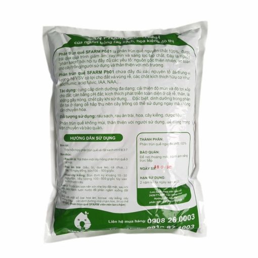 Phân trùn quế cao cấp Sfarm đã qua xử lý- Chuyên bón cho rau sạch, kiểng lá và hoa hồng