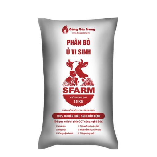 Phân bò ủ vi sinh Sfarm – Phân hữu cơ cải tạo đất, tơi đất, giàu mùn