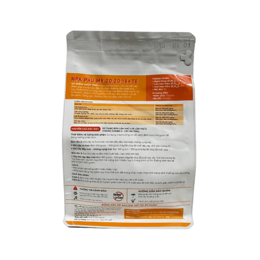 Phân NPK Phú Mỹ 20-20-15+TE Cây ăn quả (500gr) -  Kích thích nảy chồi, bung chồi, bung nhiều hoa và đậu nhiều quả