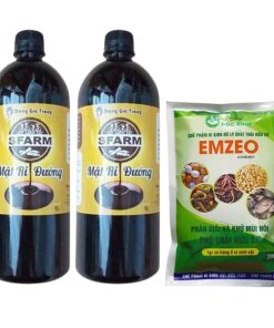 Combo bộ đôi 01 túi chế phẩm ủ rác và phân bón Emzeo 200gram và 02 chai mật rỉ đường loại 1 lít - Tại CH TP. HCM