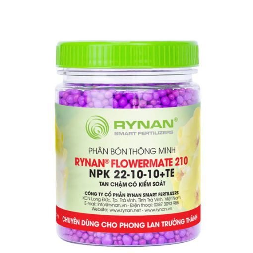 Phân tan chậm Rynan FM 210 (22-10-10) - Hỗ trợ tái tạo và phát triển chồi giai đoạn ra hoa phong lan