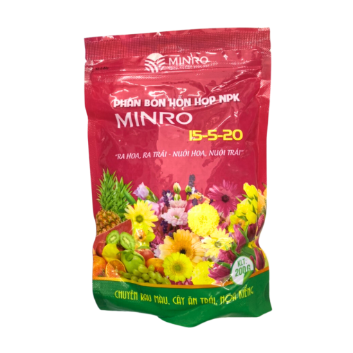Phân NPK MINRO 15-5-20 – Phân bón hỗn hợp giúp cây ra hoa, đậu trái