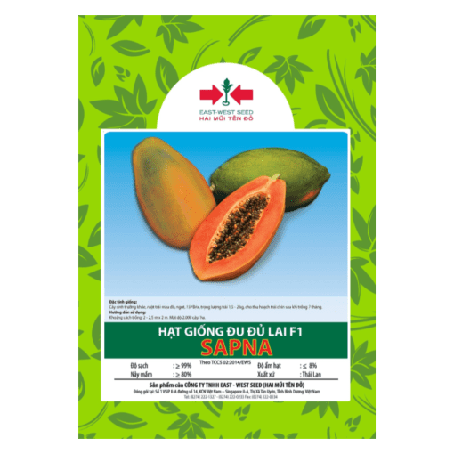 Hạt giống Đu đủ ruột đỏ Sapna East-West Seed (Hai Mũi Tên Đỏ) - Gói 4 hạt