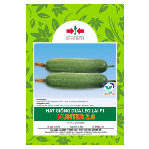 Hạt giống Dưa leo lai F1 Hunter 2.0 East-West Seed (Hai Mũi Tên Đỏ) - Gói 50 hạt