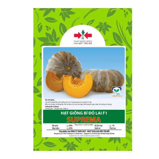 Hạt giống Bí đỏ lai F1 SUPREMA East-West Seed (Hai Mũi Tên Đỏ) - Gói 12 hạt
