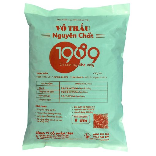 Giá thể trấu sống 1989 - Tơi xốp, cung cấp dinh dưỡng trộn đất trồng hoa kiểng và cây trồng