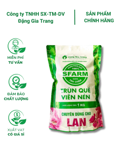 Phân trùn quế viên nén SFARM cho lan – Tan chậm, bền dinh dưỡng, hạn chế nấm bệnh